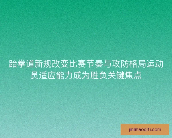 跆拳道新规改变比赛节奏与攻防格局运动员适应能力成为胜负关键焦点